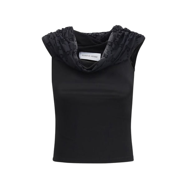 Marine Serre Blouses - Black Viscose Shirt