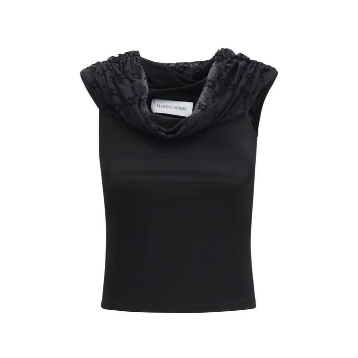 Marine Serre Blouses - Black Viscose Shirt