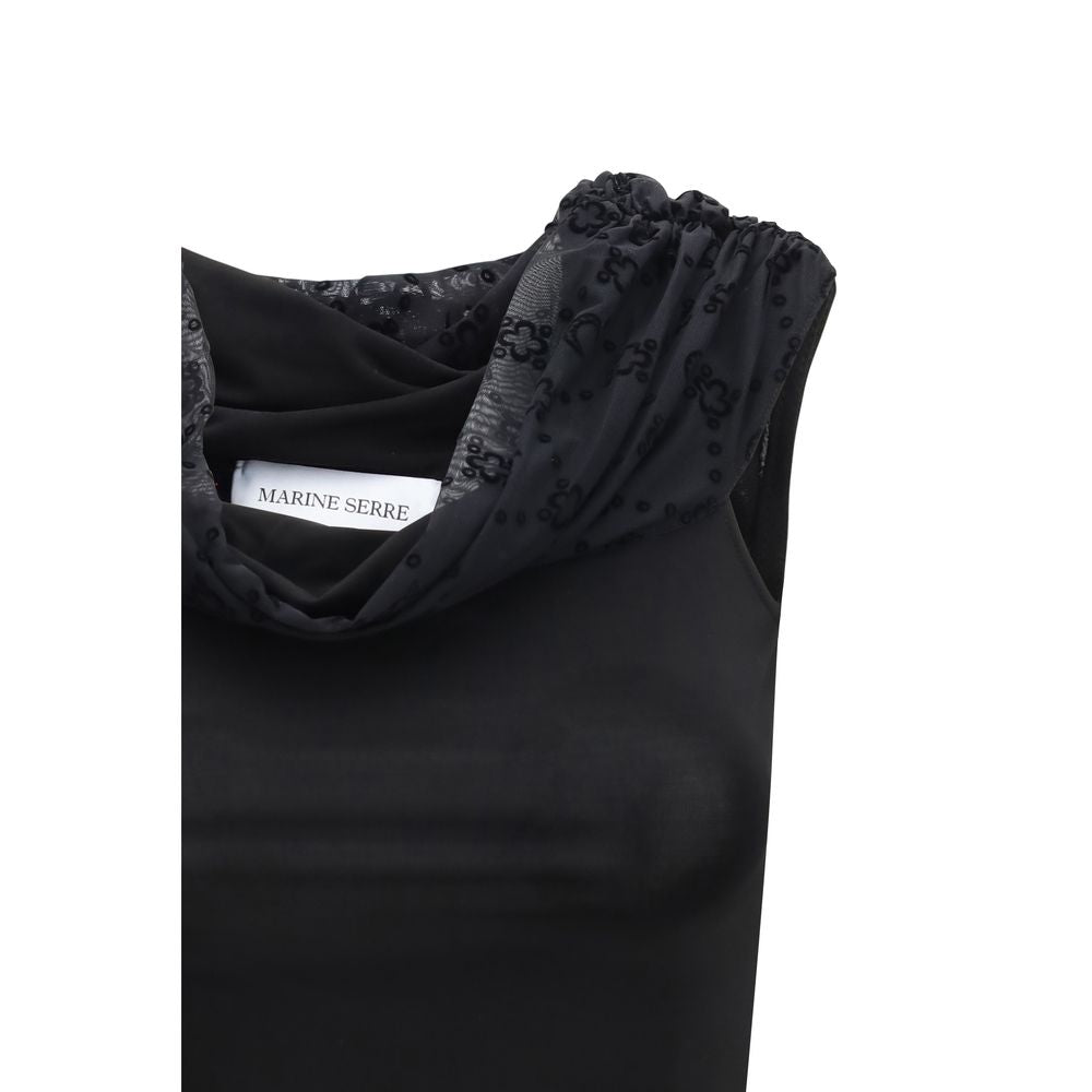 Marine Serre Blouses - Black Viscose Shirt