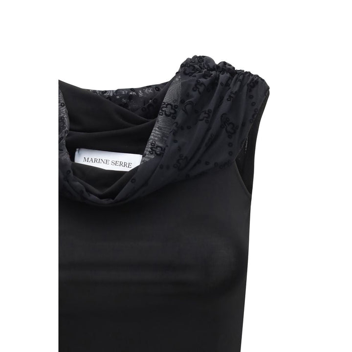 Marine Serre Blouses - Black Viscose Shirt