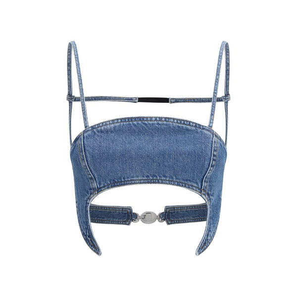 Marine Serre Shirts - Blue Denim Shirt