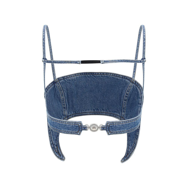Marine Serre Shirts - Blue Denim Shirt