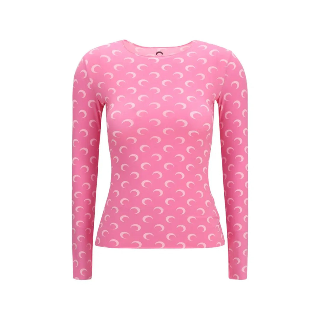 Marine Serre Multicolor Polyamide Long Sleeve T-Shirt