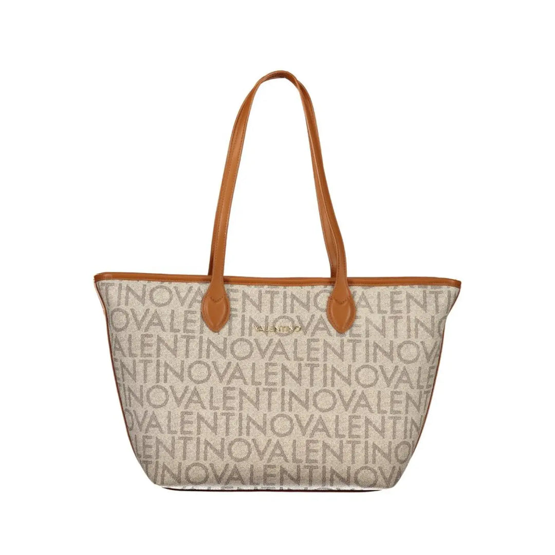 Mario Valentino Beige Polyurethane Women’s Shoulder Bag