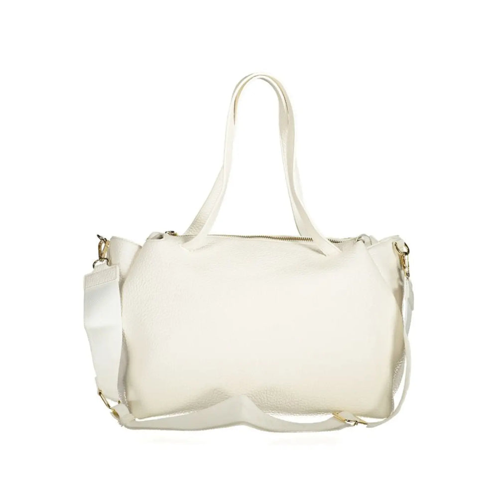 Mario Valentino Bianco Polyurethane Women’s Bag with Handles and Internal Pocket