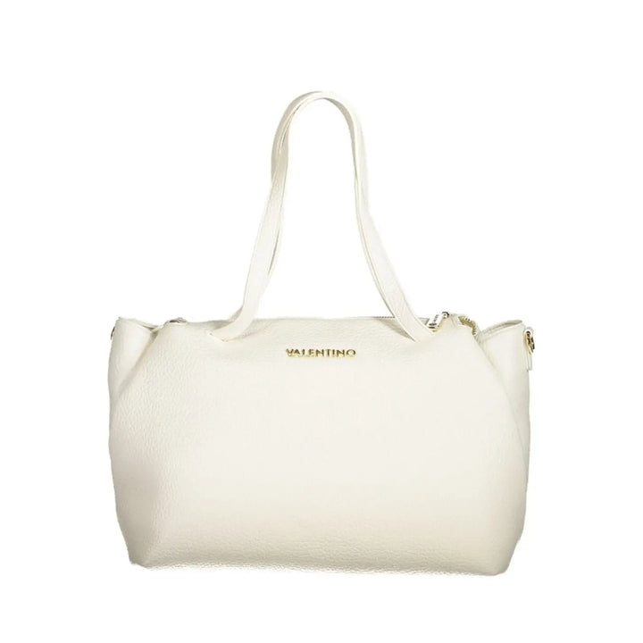 Mario Valentino Bianco Polyurethane Women’s Bag with Handles and Internal Pocket