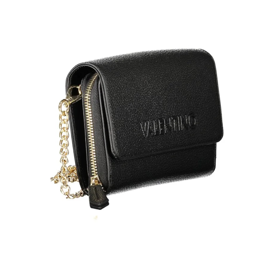 Mario Valentino Black Polyurethane Women WalletConvertible Shoulder Bag