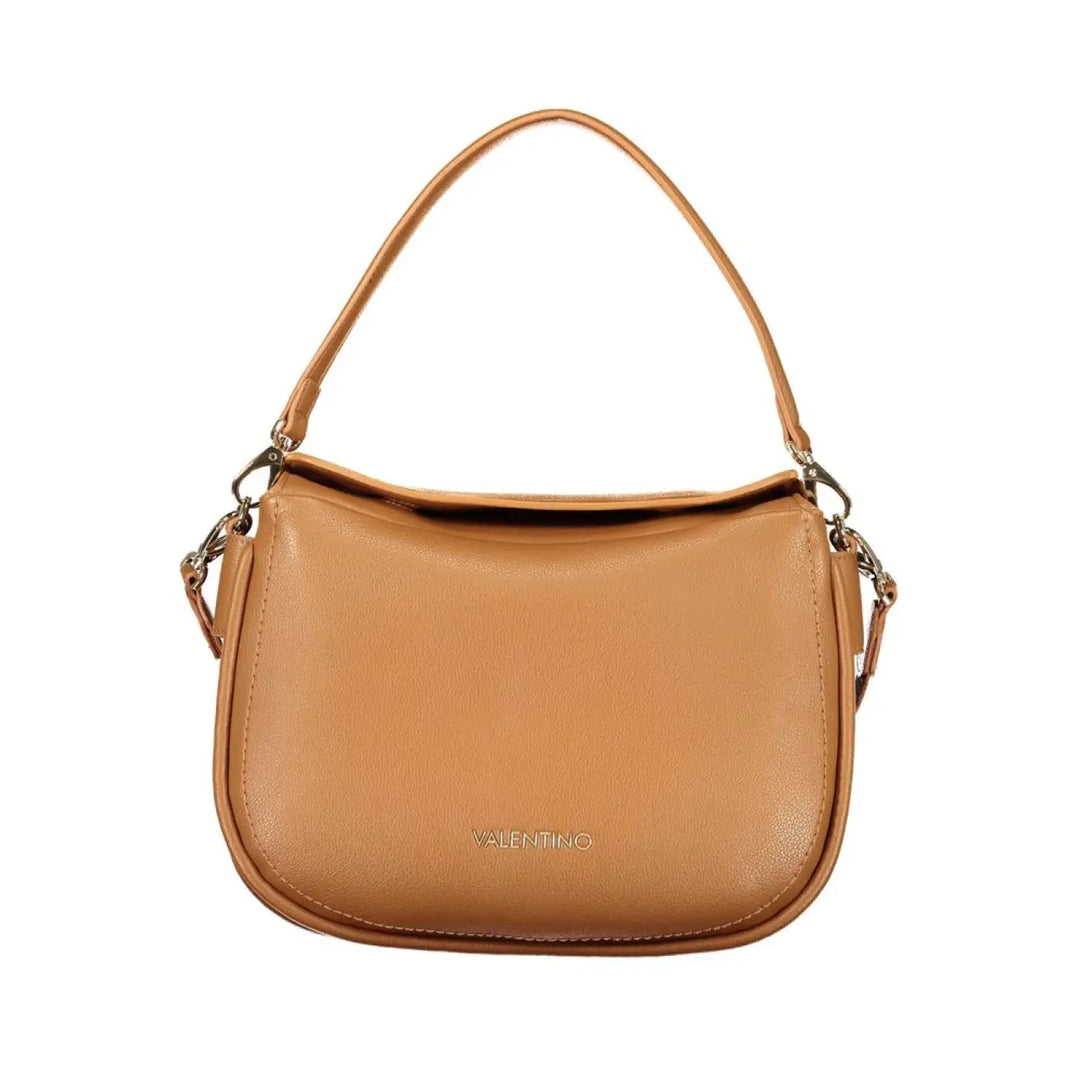 Mario Valentino Brown Polyurethane Women’s Bag with Removable Shoulder Strap