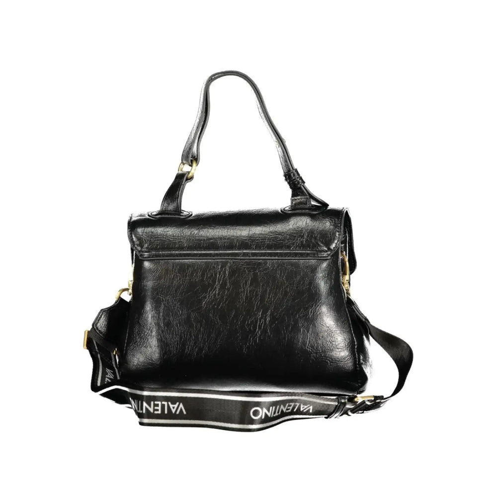 Mario Valentino Nero Poliuretano Women Bag with Adjustable Handle