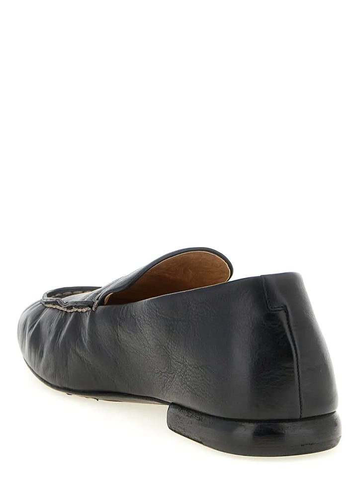 Marsell Black Calfskin Slip-on Loafers