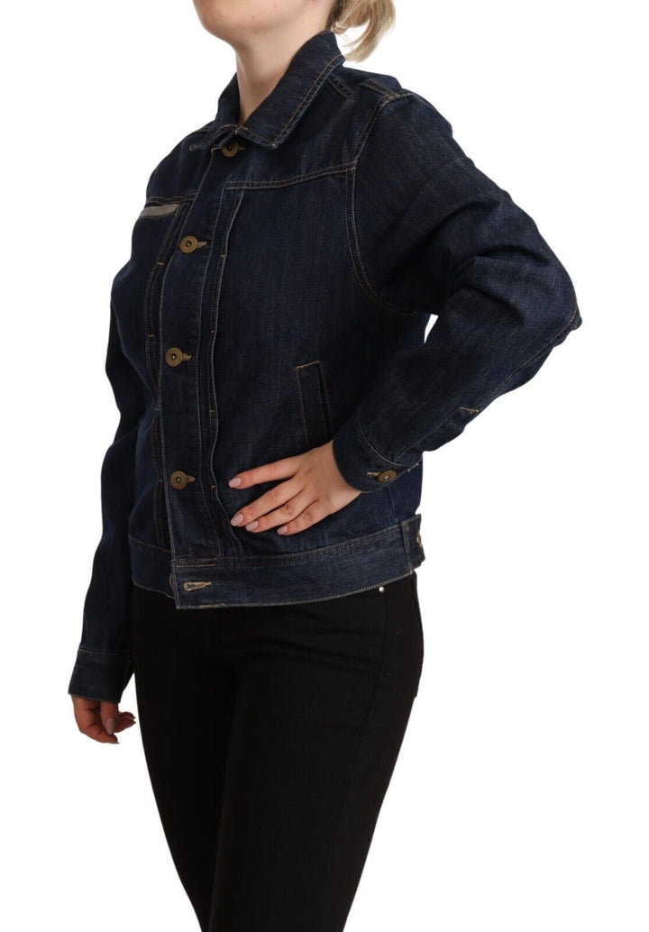Master Coat Trucker Jackets - Dark Blue Button Down Long Sleeves Denim Jacket