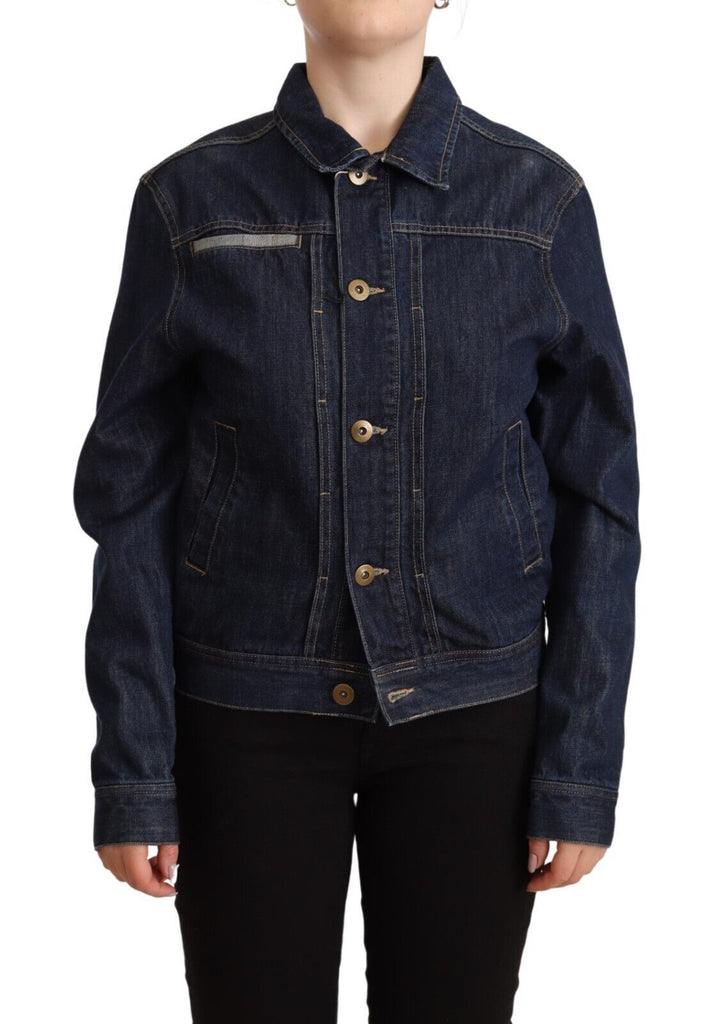 Master Coat Trucker Jackets - Dark Blue Button Down Long Sleeves Denim Jacket