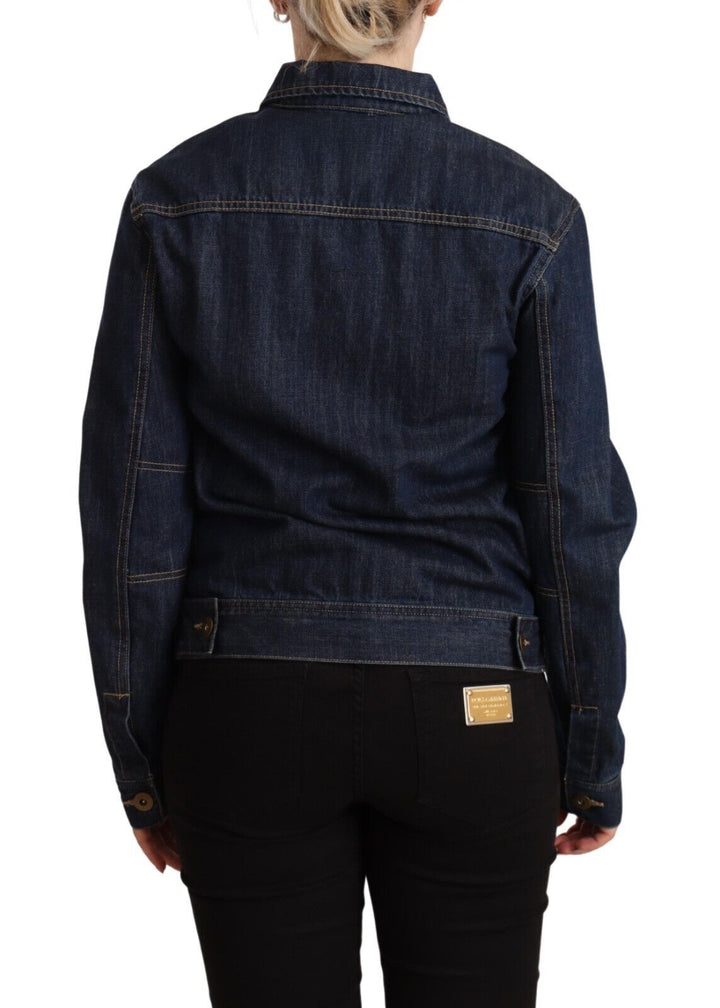 Master Coat Trucker Jackets - Dark Blue Button Down Long Sleeves Denim Jacket
