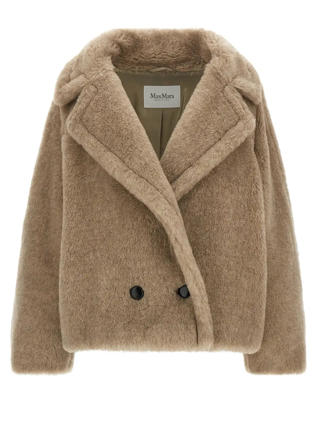Max Mara Beige Alpaca Leather Coat