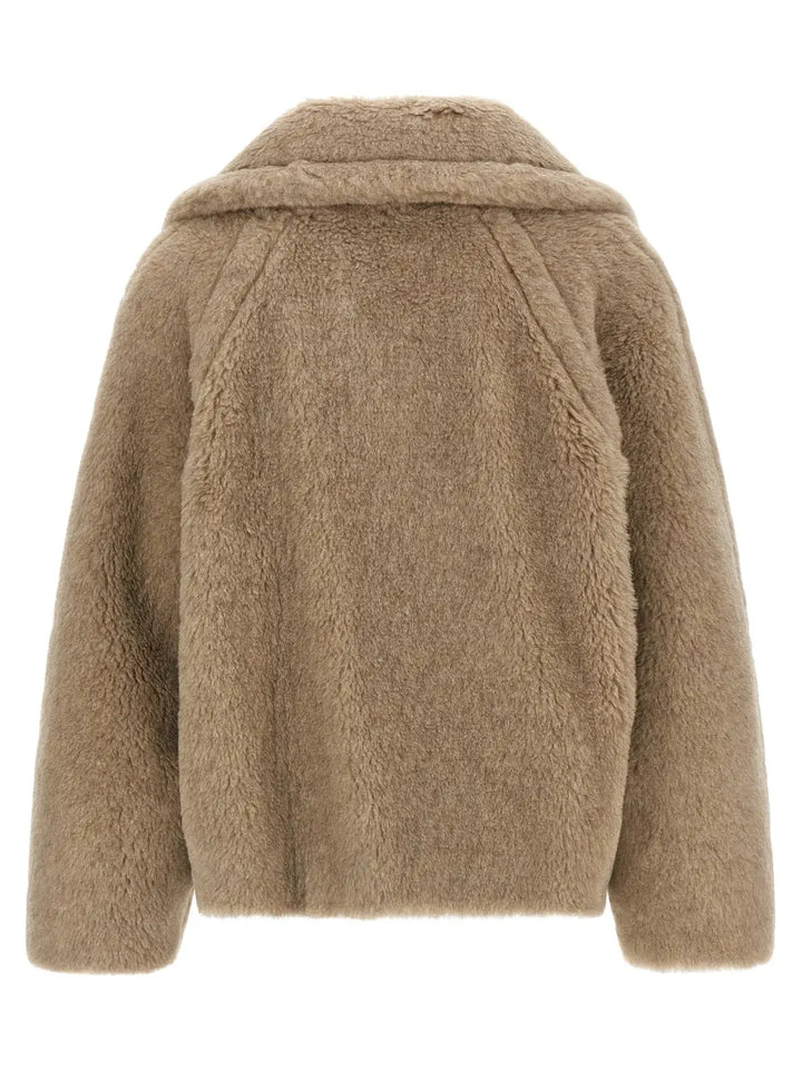 Max Mara Beige Alpaca Leather Coat