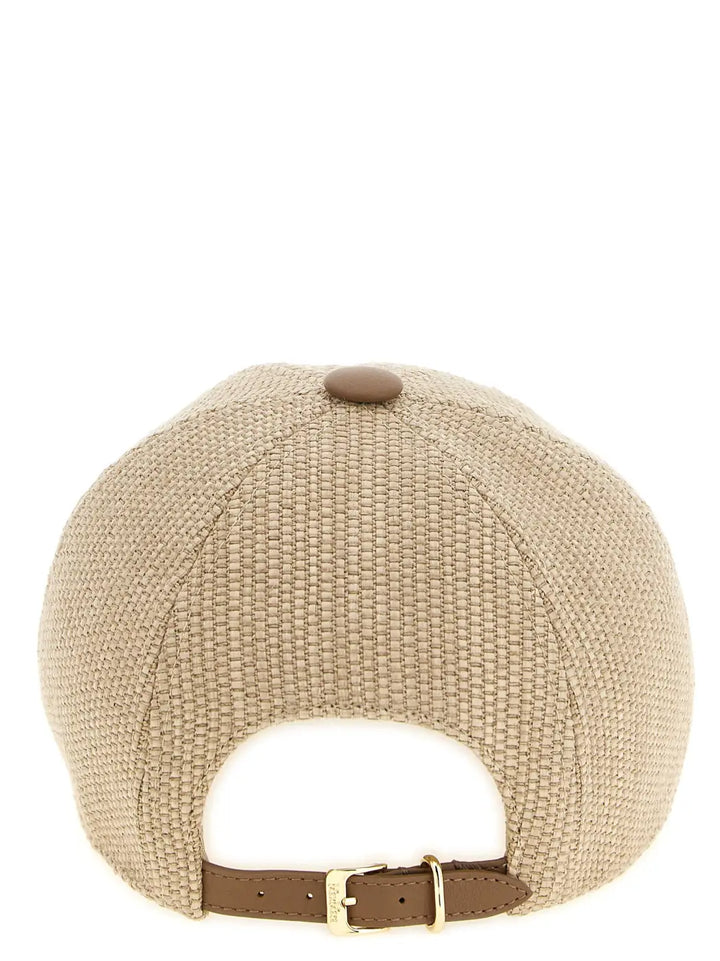 Max Mara Beige Cotton Cap (baseball Hat)