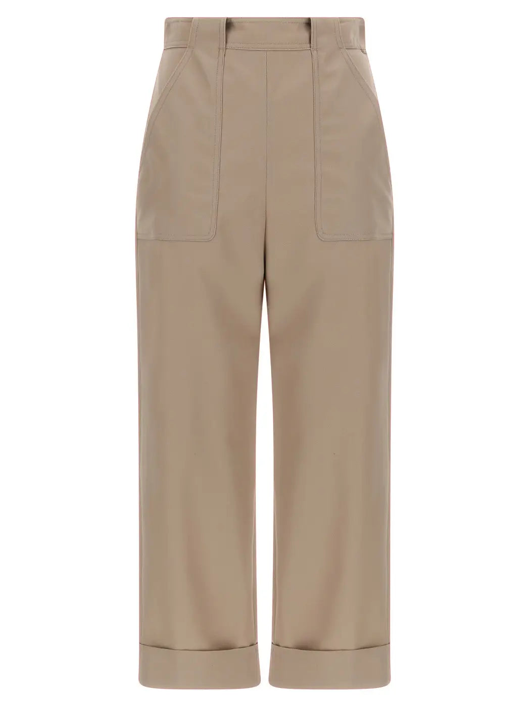 Max Mara Beige Cotton Casual Pants