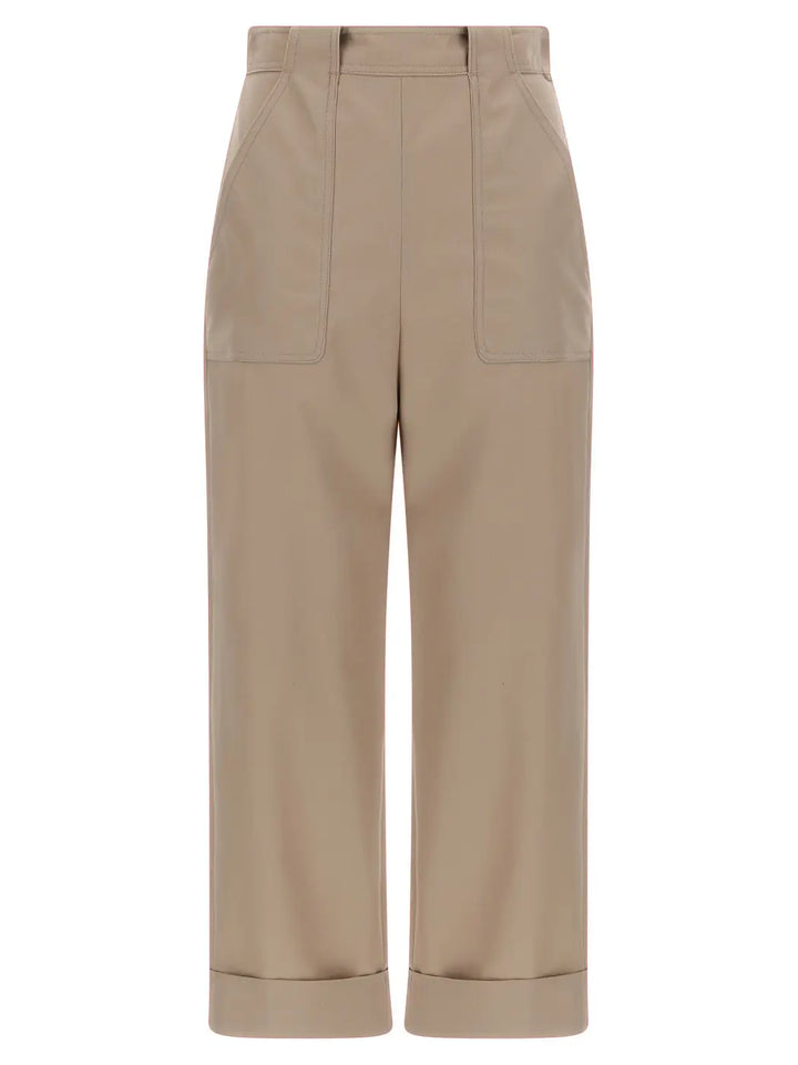 Max Mara Beige Cotton Casual Pants