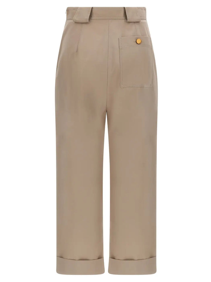 Max Mara Beige Cotton Casual Pants