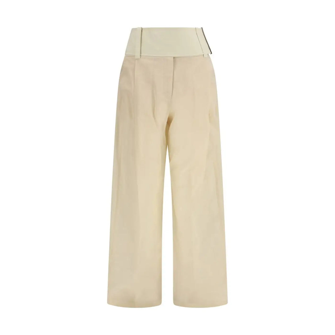 Max Mara Beige Cotton Casual Pants