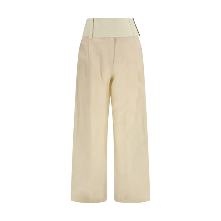 Max Mara Beige Cotton Casual Pants