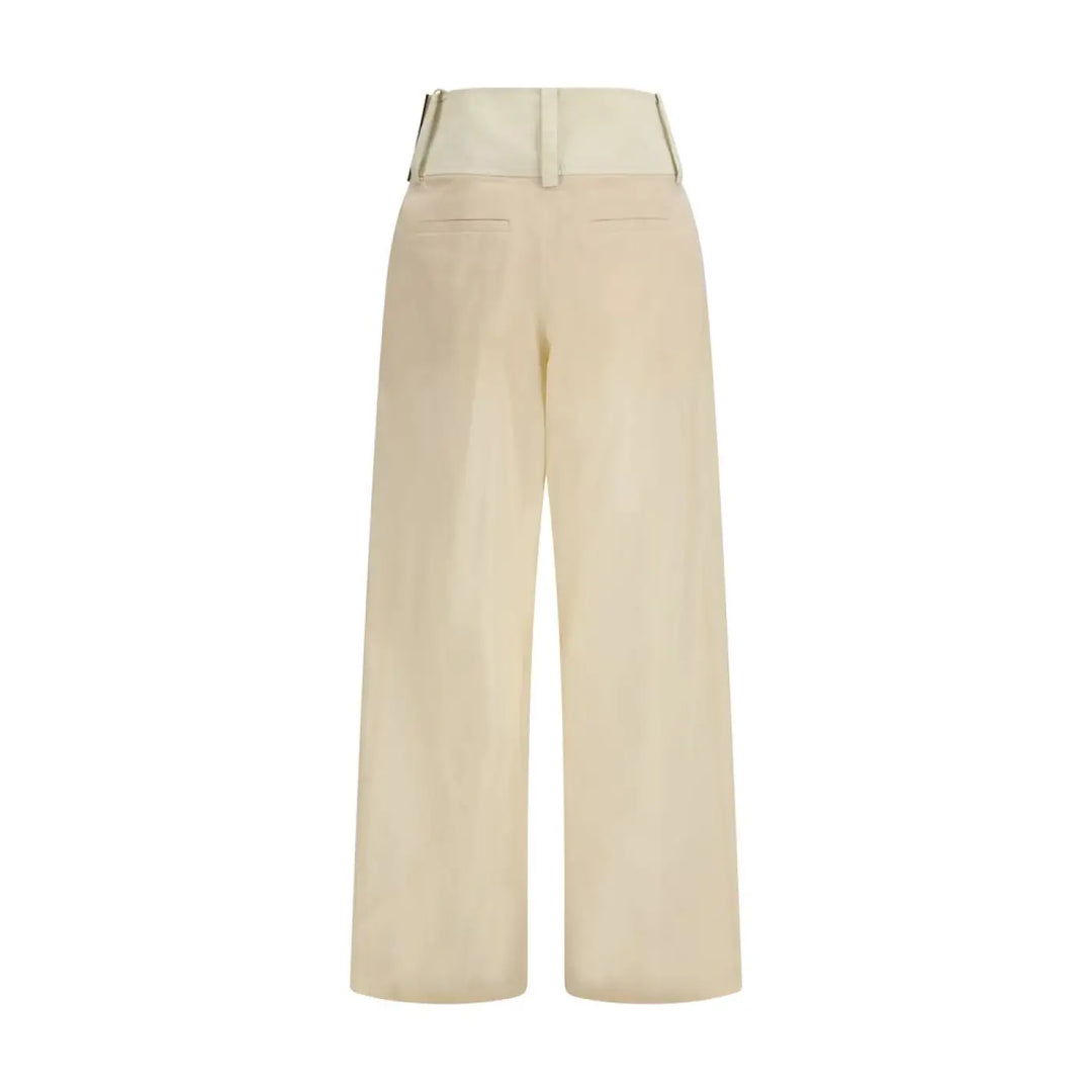 Max Mara Beige Cotton Casual Pants