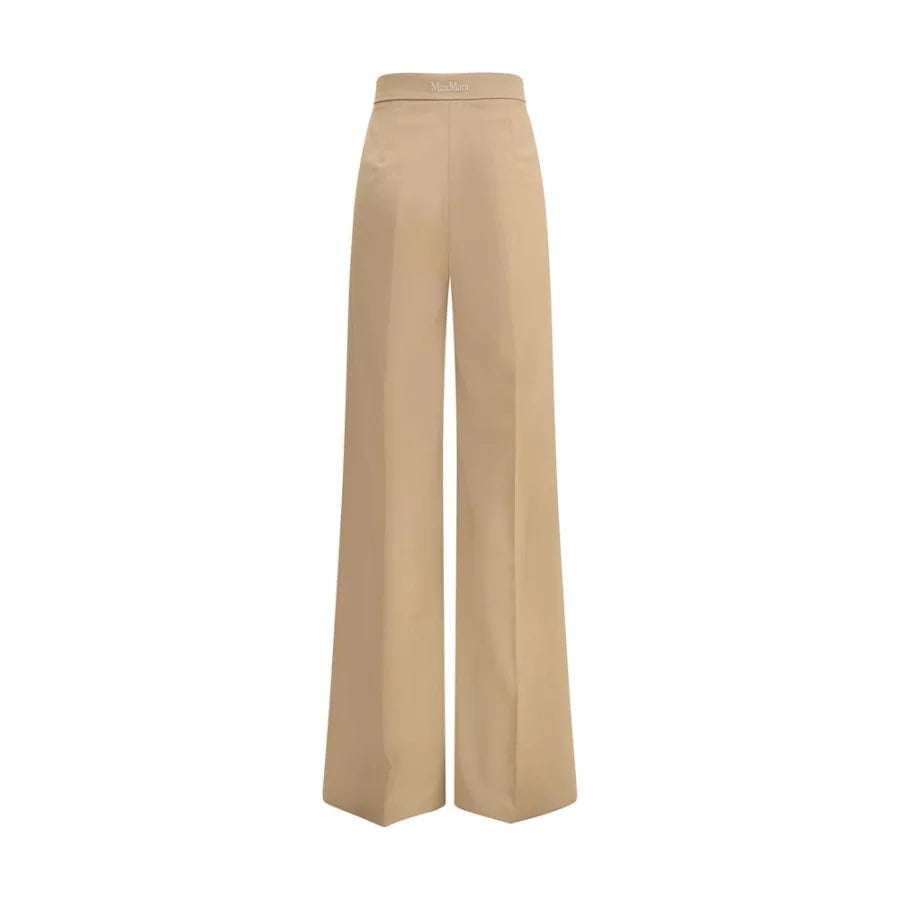 Max Mara Beige Fleece Wool Casual Pants