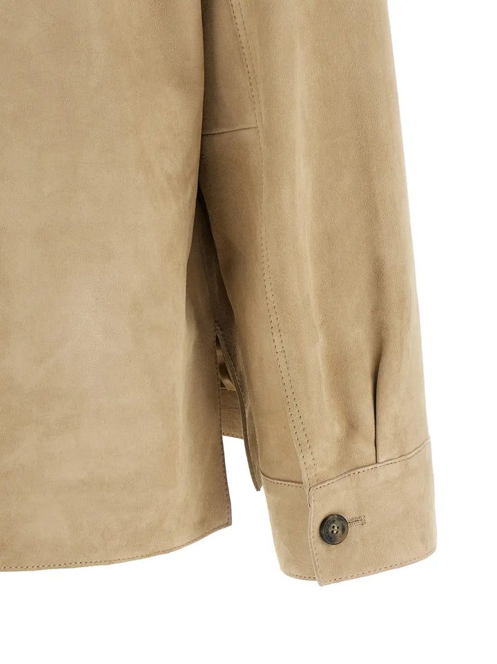 Max Mara Beige Lamb Leather Jacket