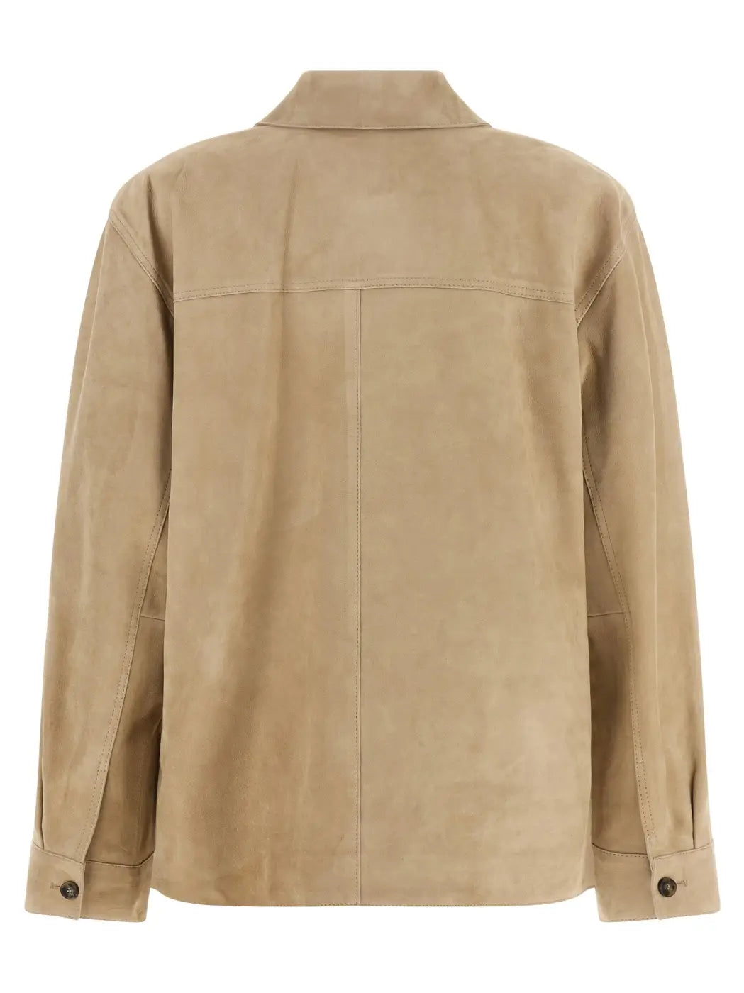 Max Mara Beige Lamb Leather Jacket