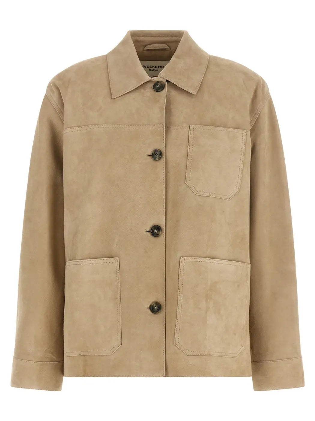 Max Mara Beige Lamb Leather Jacket