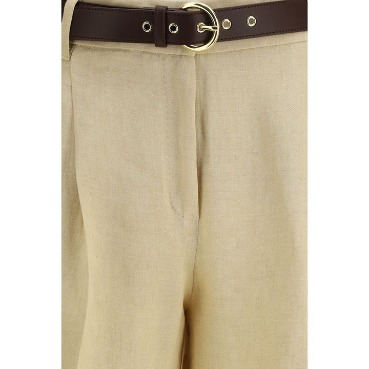 Max Mara Beige Linen Casual Pants