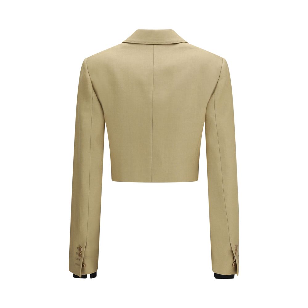 Max Mara Trucker Jackets - Beige Linen Denim Jacket