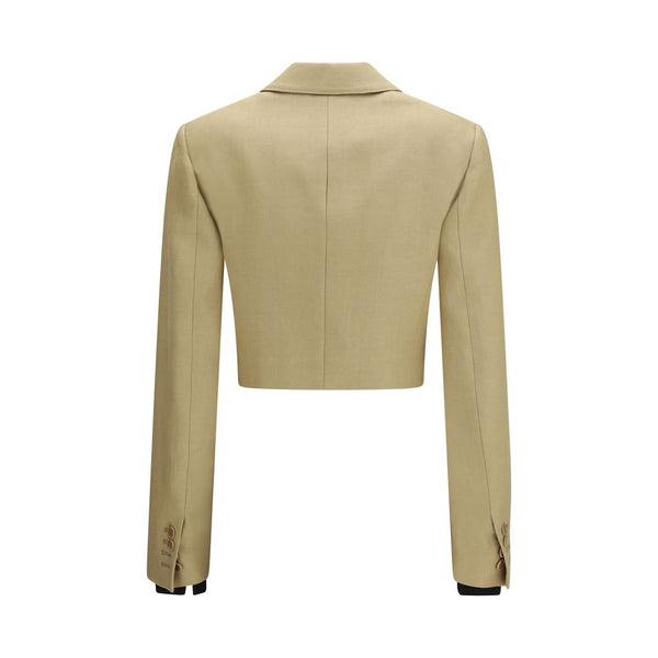 Max Mara Trucker Jackets - Beige Linen Denim Jacket