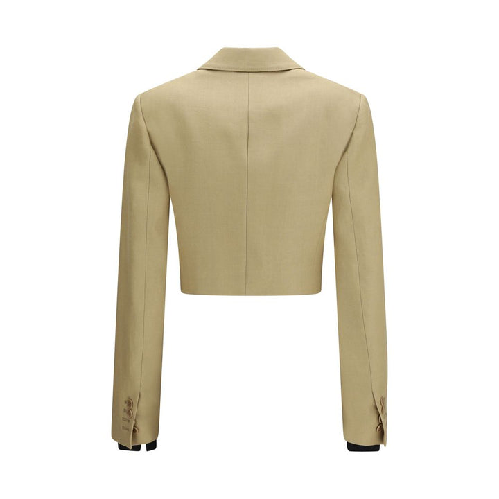 Max Mara Trucker Jackets - Beige Linen Denim Jacket