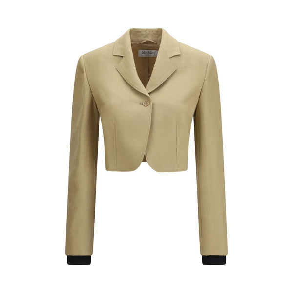 Max Mara Trucker Jackets - Beige Linen Denim Jacket