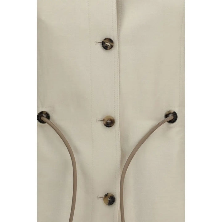 Max Mara Beige Linen Full-length Jacket
