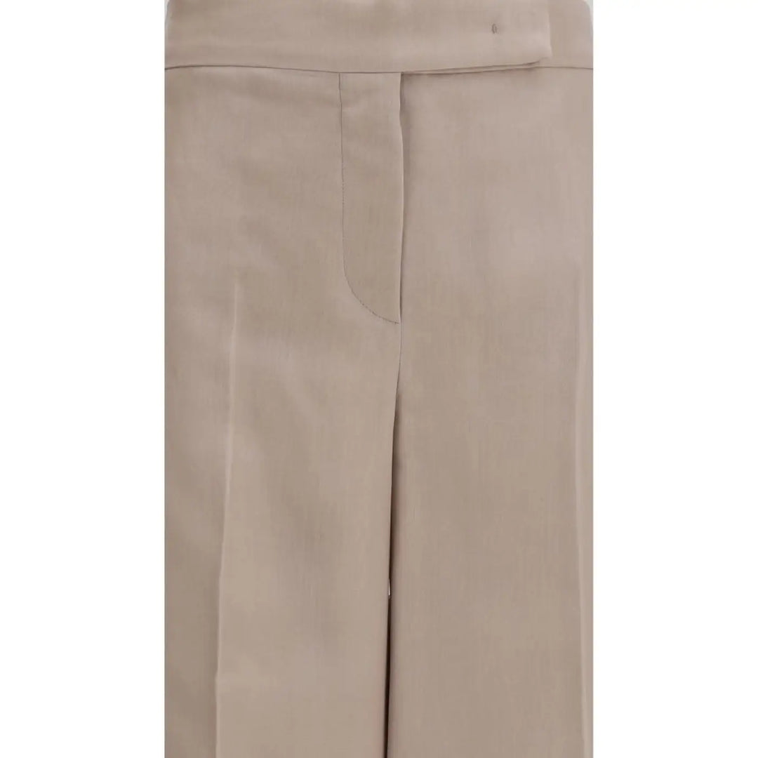 Max Mara Beige Silk Casual Pants