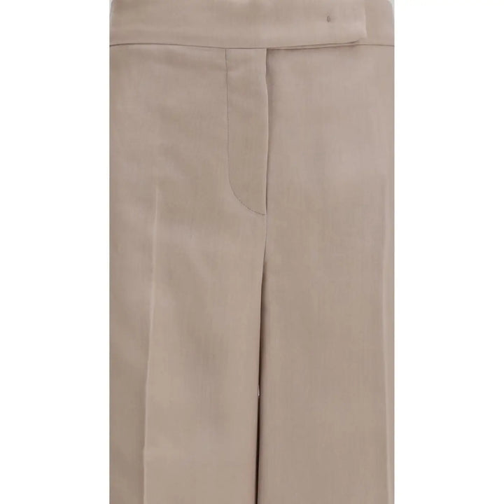Max Mara Beige Silk Casual Pants