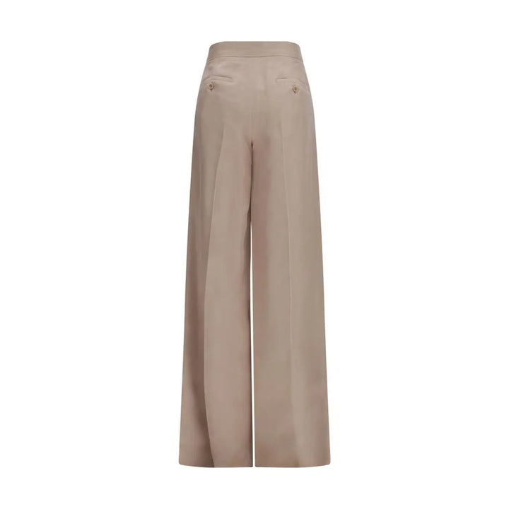 Max Mara Beige Silk Casual Pants