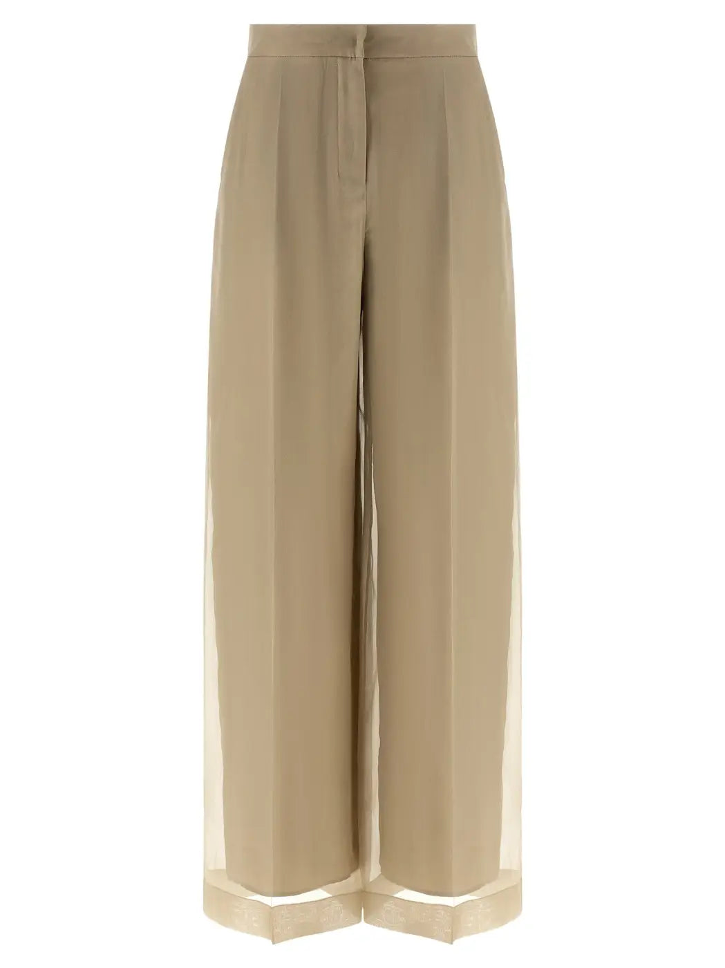 Max Mara Beige Silk Casual Pants