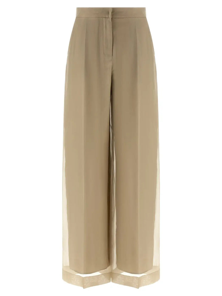 Max Mara Beige Silk Casual Pants