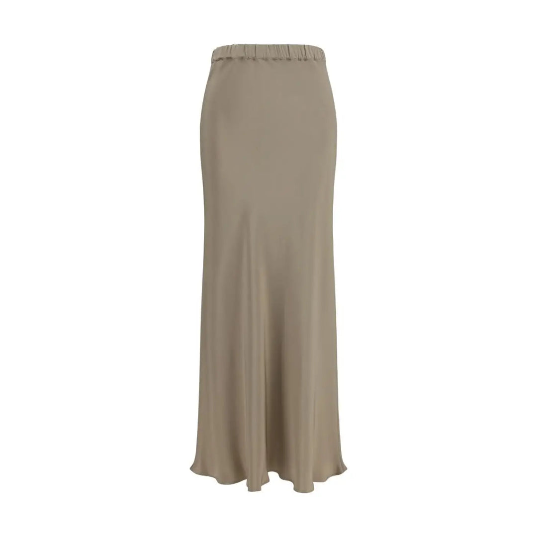 Max Mara Beige Silk Long Skirt