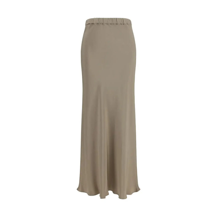 Max Mara Beige Silk Long Skirt