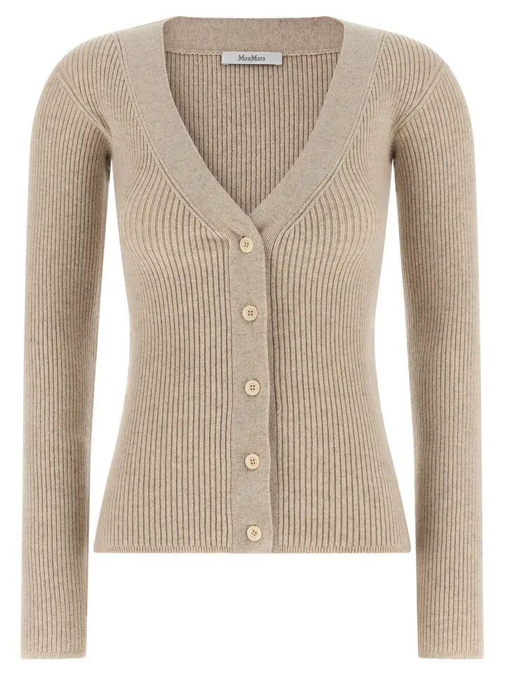 Max Mara Beige Wool Cardigan