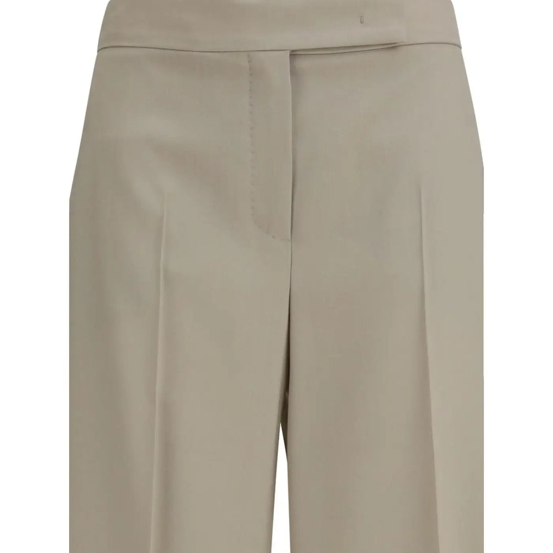 Max Mara Beige Wool Oves Aries Bermuda Shorts