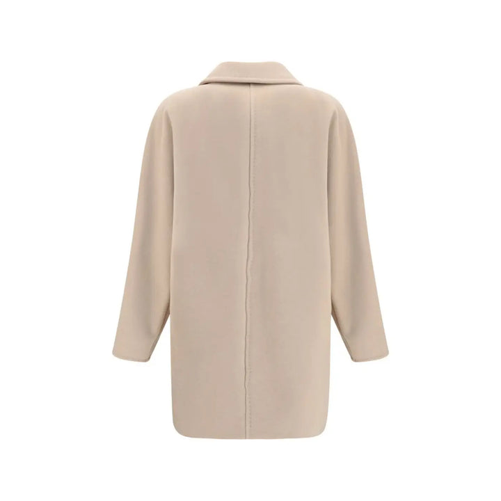 Max Mara Beige Wool Oves Aries Full-length Jacket
