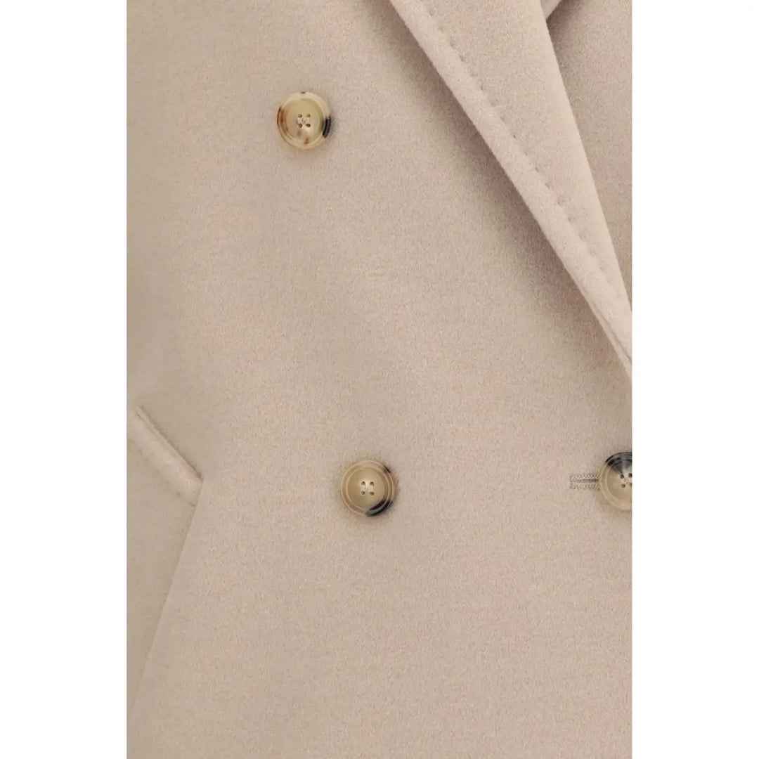 Max Mara Beige Wool Oves Aries Full-length Jacket