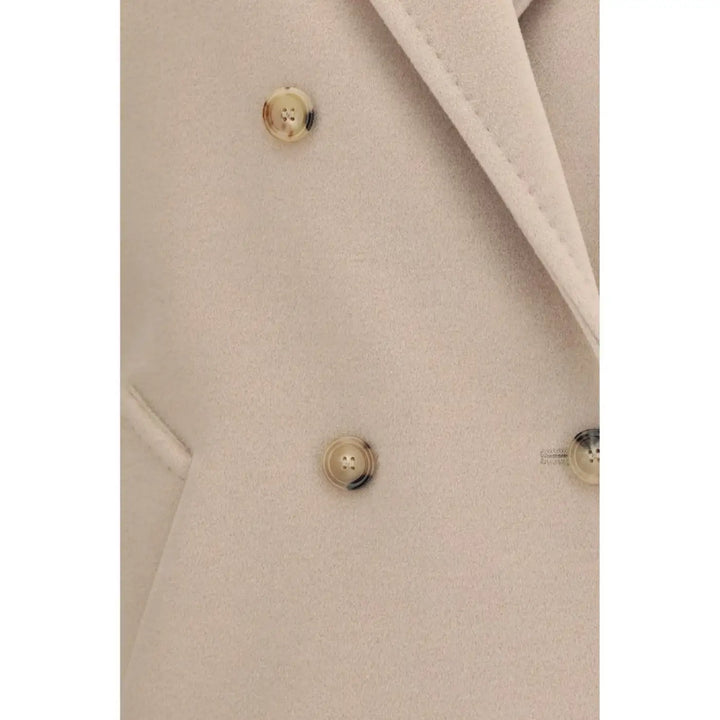 Max Mara Beige Wool Oves Aries Full-length Jacket