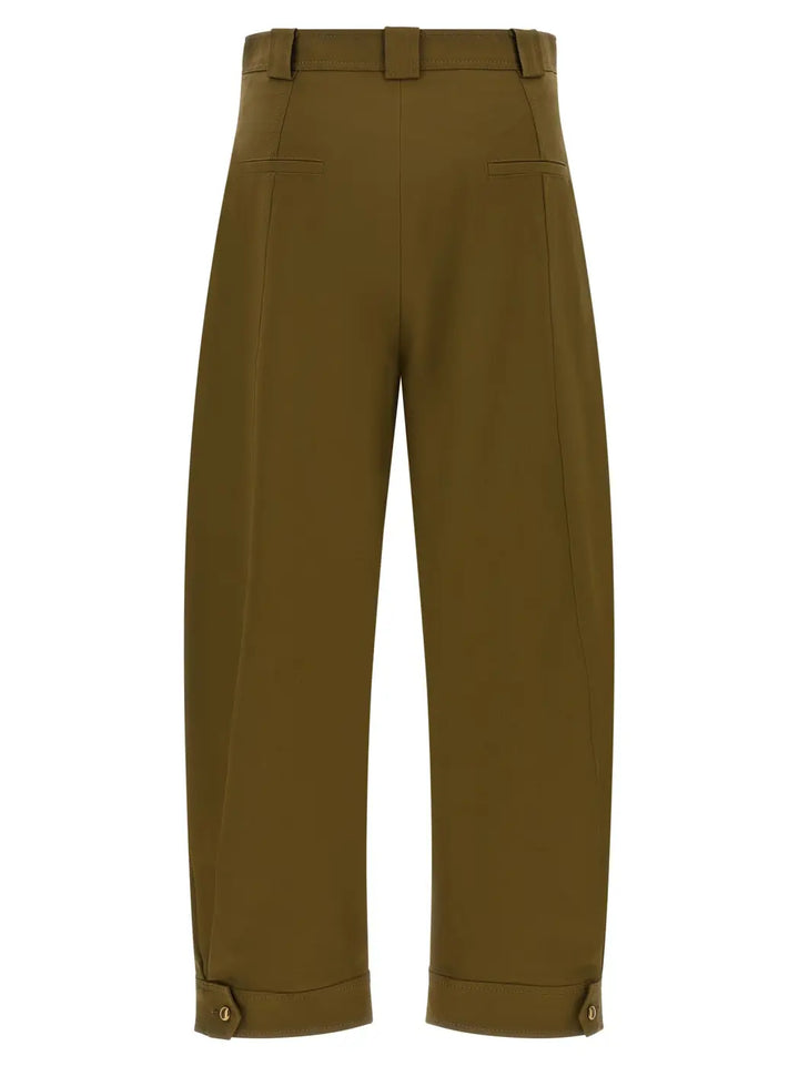 Max Mara Bicolor Cotton Cropped Pants