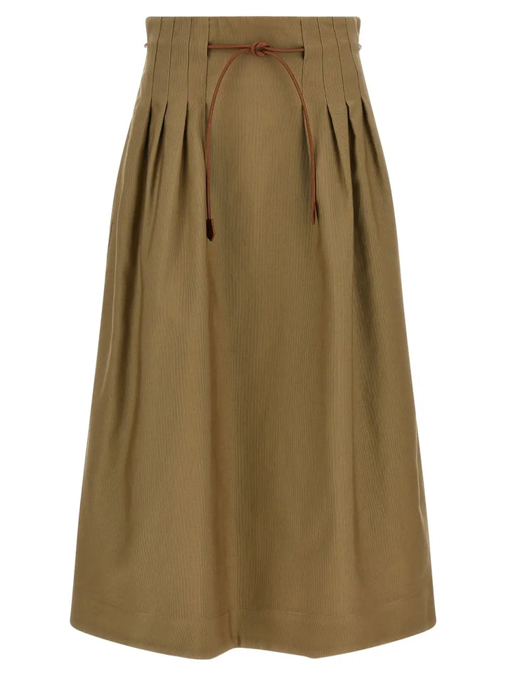 Max Mara Bicolor Cotton Midi Skirt